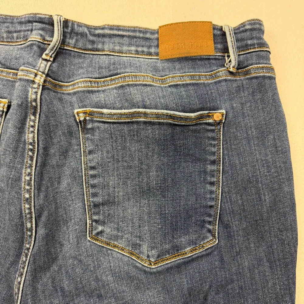 Judy Blue Skinny Fit Jeans Women 24W Blue Raw Hem High Rise Stretch JB82527DK-PL